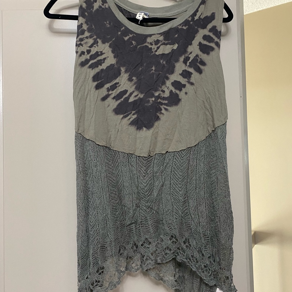 Free people top, T-shirt on top, knit on bottom , worn once